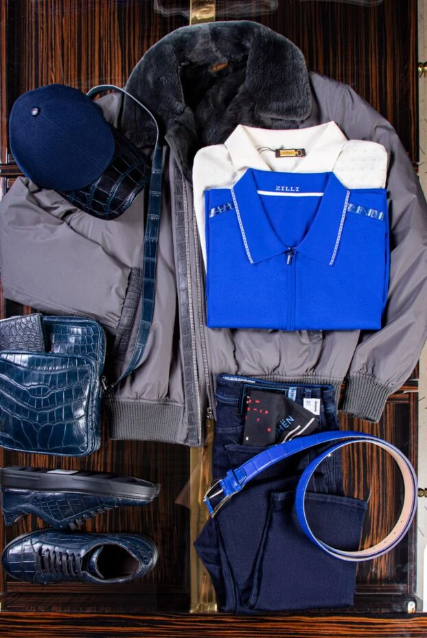 Zilli поло с длинным рукавом белое рельефное на молнии мужское 152998 - фото 2