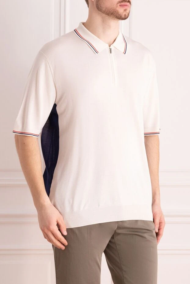 Zilli summer polo shirt white with colored collar trim

 153000 - photo 3