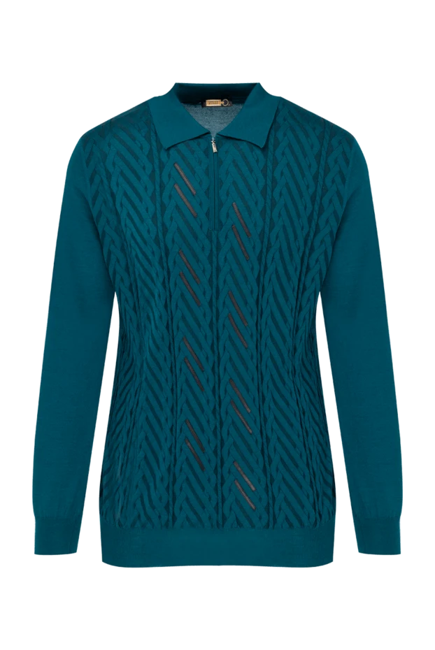 Zilli man long sleeve polo in silk and cashmere green for men купить с ценами и фото 153011 - photo 1