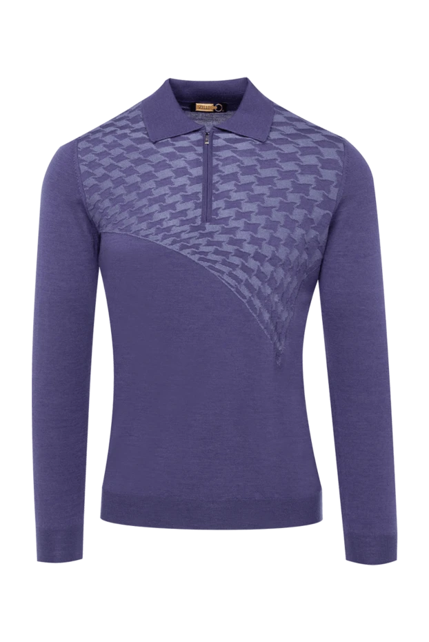 Zilli man men's long sleeve silk and cashmere polo shirt purple купить с ценами и фото 153013 - photo 1