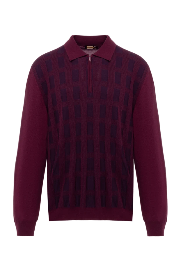 Zilli man men's long sleeve silk and cashmere polo, burgundy купить с ценами и фото 153021 - photo 1