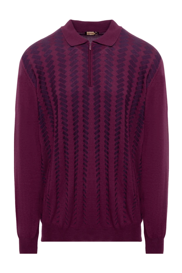 Zilli man long sleeve polo in silk and cashmere burgundy for men купить с ценами и фото 153022 - photo 1