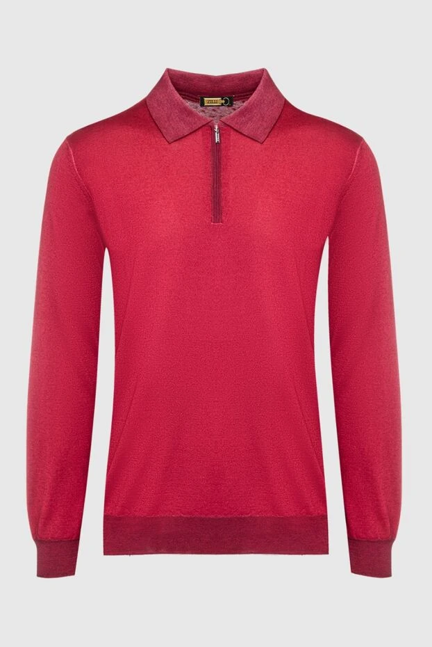 Zilli man long sleeve polo in silk and cashmere red for men купить с ценами и фото 153031 - photo 1