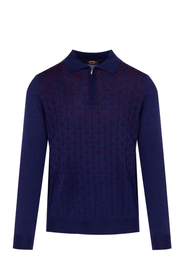 Zilli man long sleeve polo in silk and cashmere blue for men купить с ценами и фото 153034 - photo 1