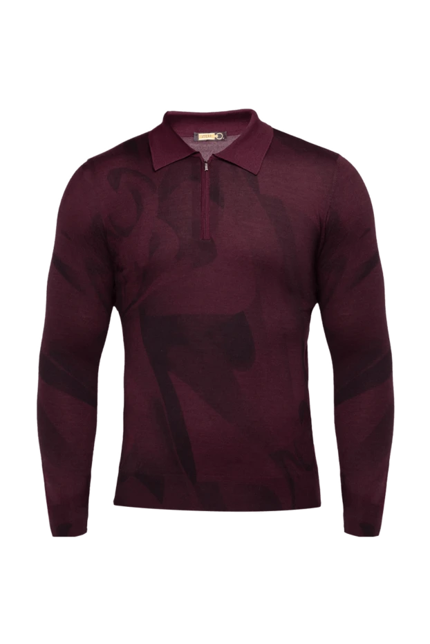 Zilli man long-sleeve polo in silk, cashmere and wool burgundy for men купить с ценами и фото 153035 - photo 1