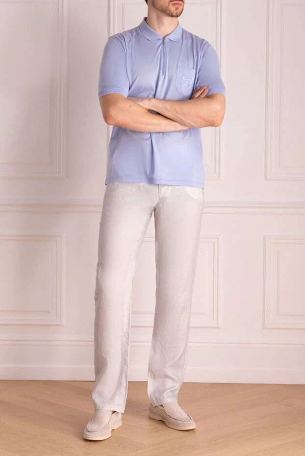 Zilli man blue cotton polo for men купить с ценами и фото 153040 - photo 2