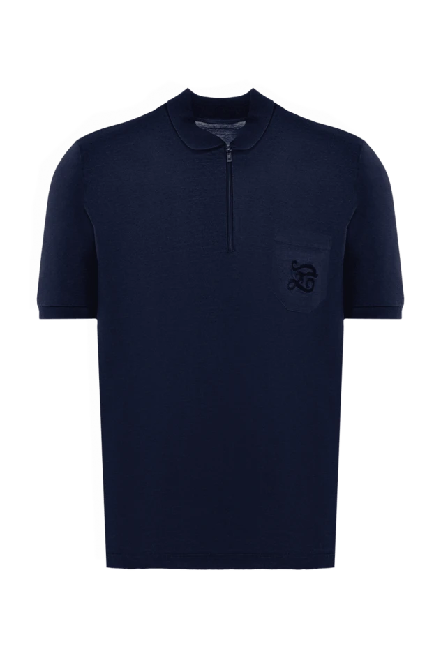 Zilli man blue cotton polo for men купить с ценами и фото 153041 - photo 1