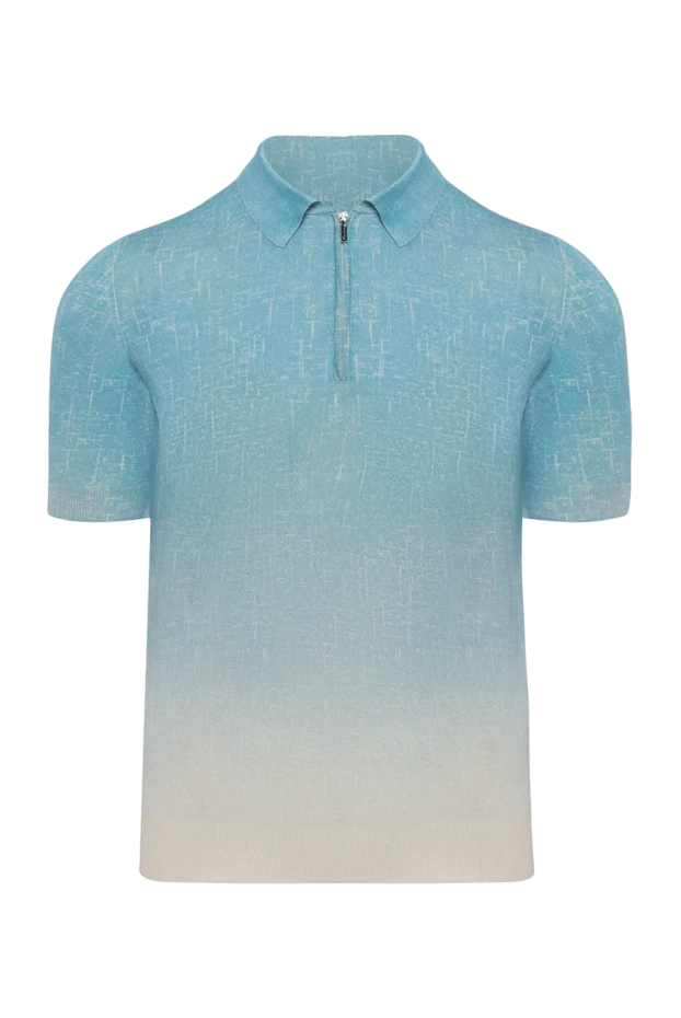 Zilli man blue silk and viscose polo for men купить с ценами и фото 153046 - photo 1