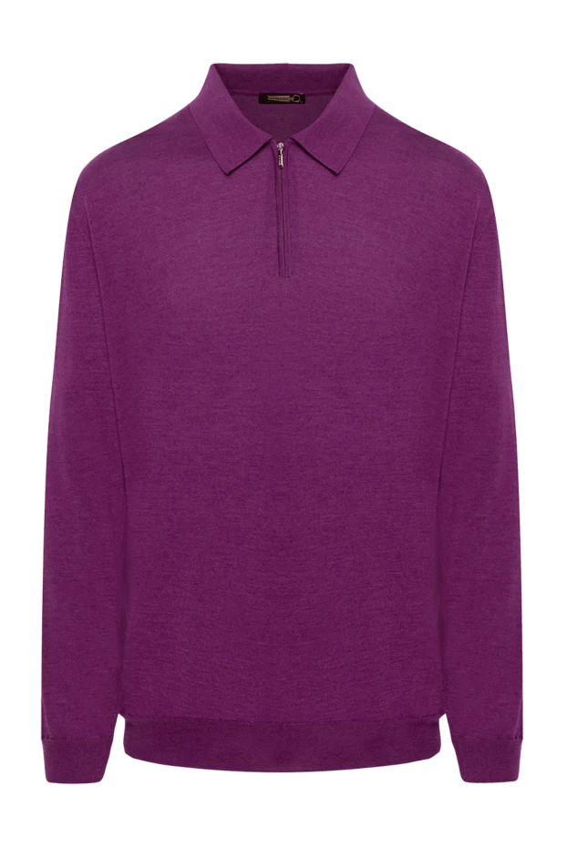 Zilli man long sleeve polo in silk and cashmere violet for men купить с ценами и фото 153057 - photo 1