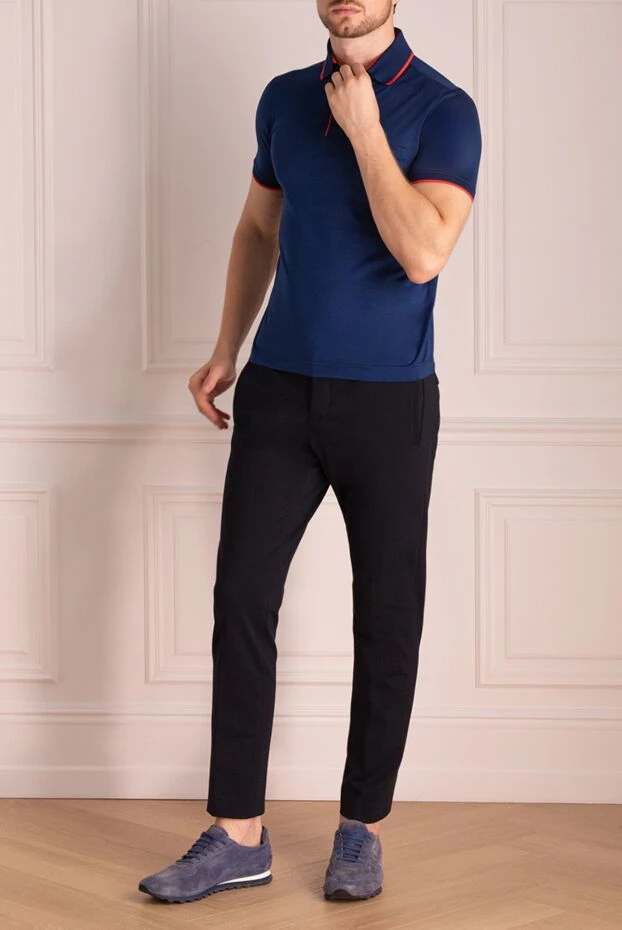 Zilli man cotton polo blue for men купить с ценами и фото 153058 - photo 2