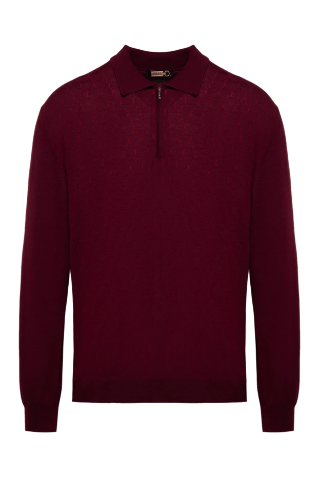 Zilli man long sleeve polo in silk and cashmere burgundy for men купить с ценами и фото 153059 - photo 1