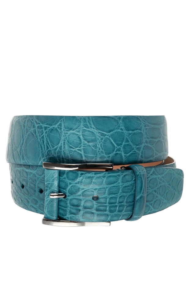 Cesare di Napoli man blue crocodile leather belt for men купить с ценами и фото 153091 - photo 1