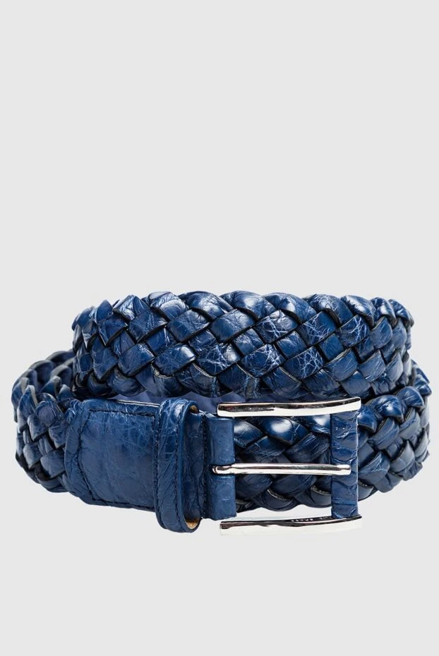 Cesare di Napoli man crocodile leather belt blue for men купить с ценами и фото 153092 - photo 1