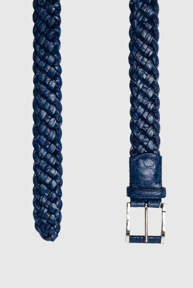 Cesare di Napoli көк өрілген крокодил терісінен жасалған белдік ерлерге арналған 153092 - фото 3