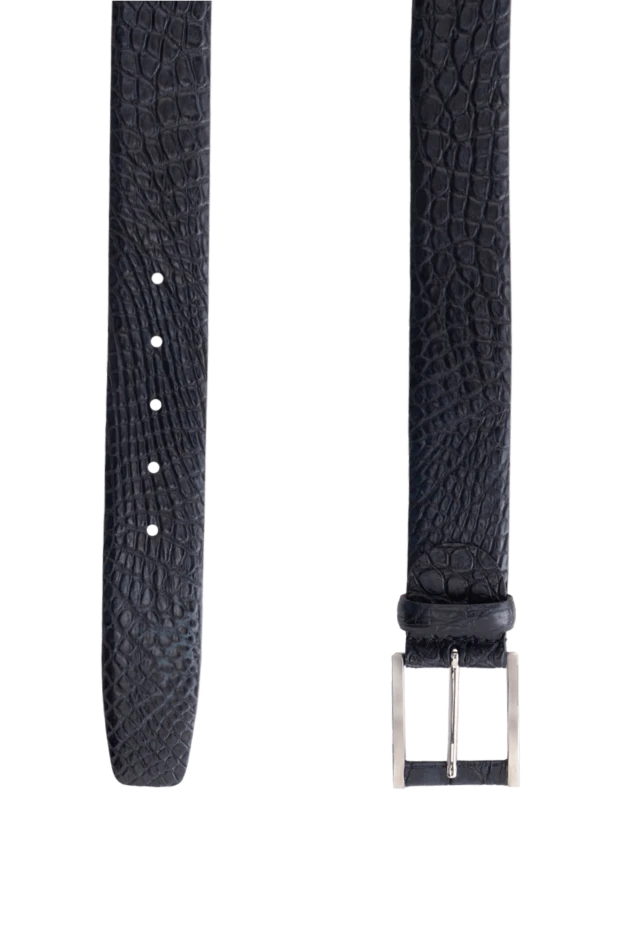 Cesare di Napoli қарапайым ілгегі бар сия түні түсіндегі қолтырауын былғары белдігі 153096 - фото 3