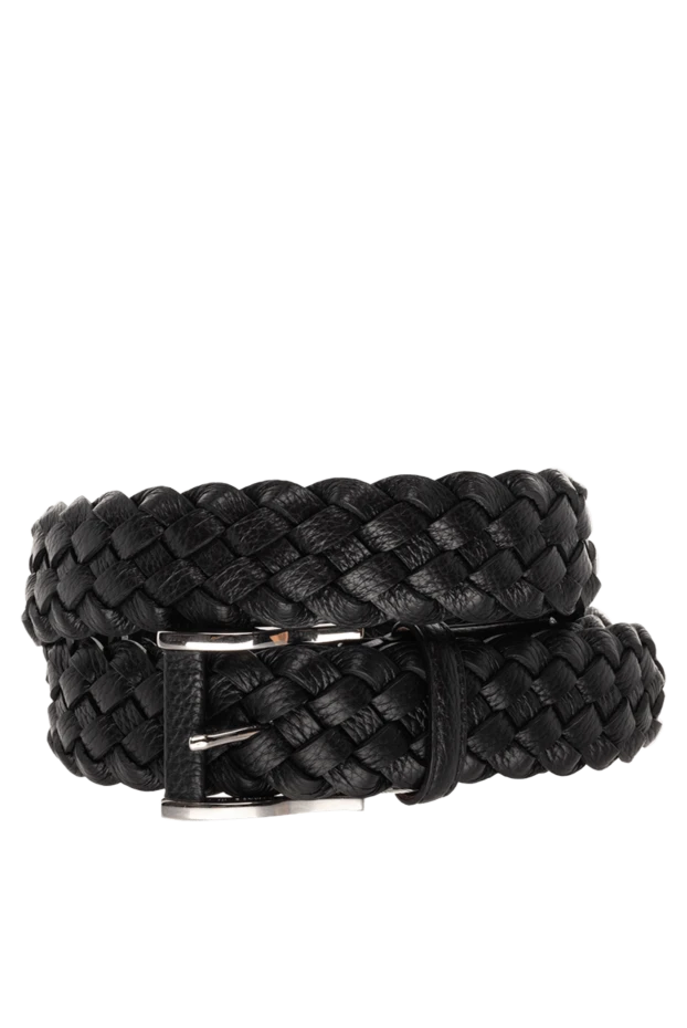 Cesare di Napoli man black leather belt for men купить с ценами и фото 153100 - photo 1