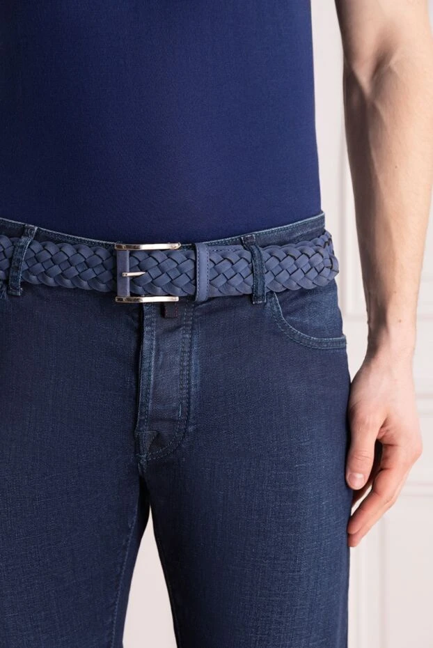 Cesare di Napoli man blue leather belt for men купить с ценами и фото 153106 - photo 2