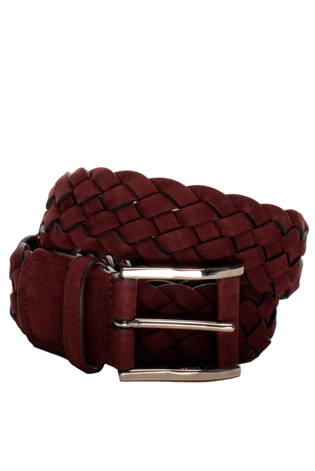 Cesare di Napoli man leather belt burgundy for men купить с ценами и фото 153110 - photo 1