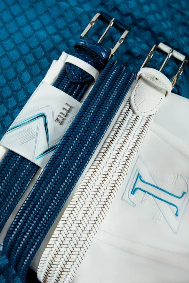 Cesare di Napoli ерлерге арналған ақ былғары белбеу 153117 - фото 3