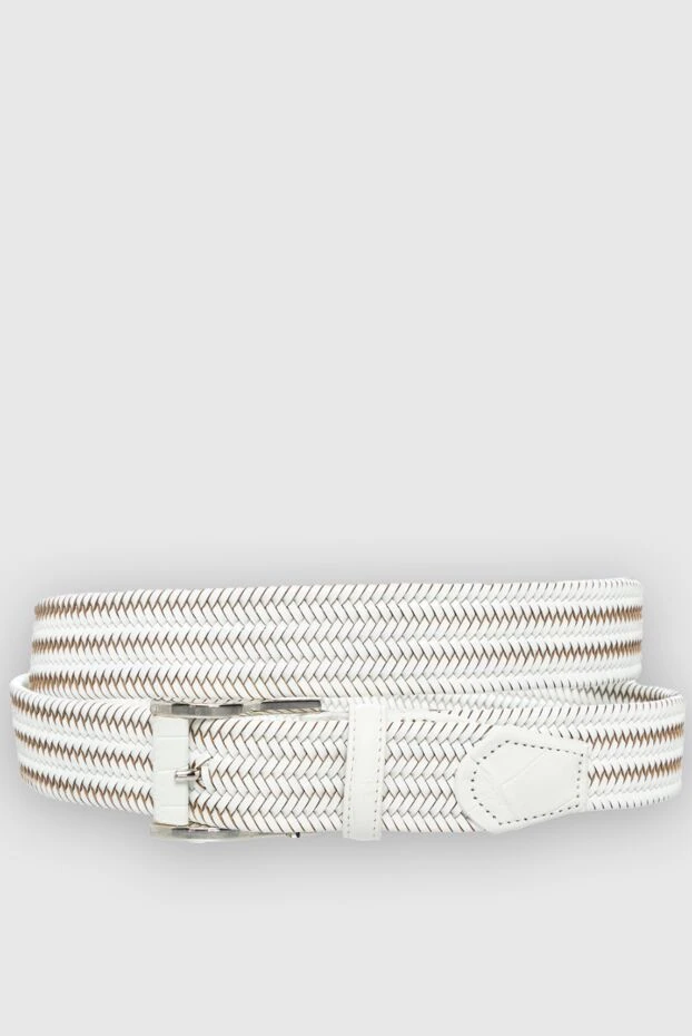 Cesare di Napoli man white leather belt for men купить с ценами и фото 153117 - photo 1