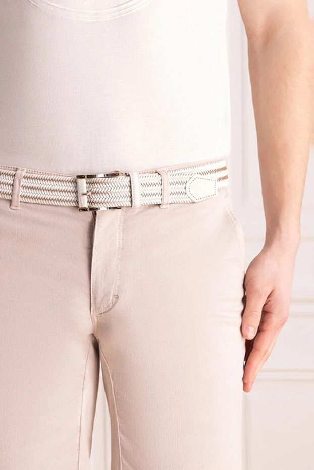 Cesare di Napoli man white leather belt for men купить с ценами и фото 153117 - photo 2