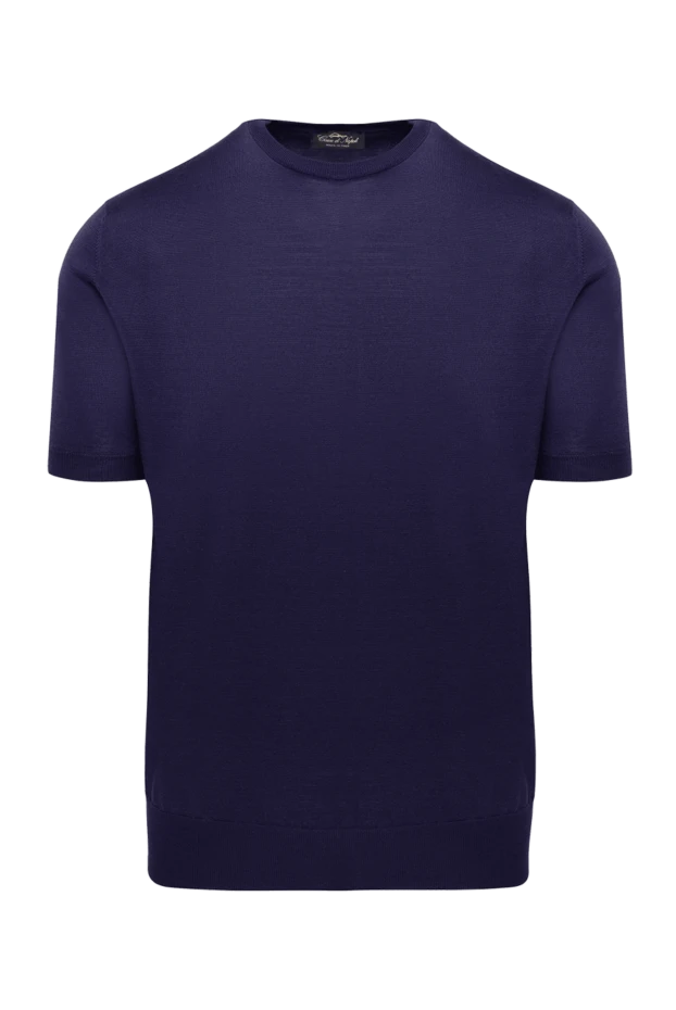 Cesare di Napoli man short sleeve jumper in cotton and silk purple for men купить с ценами и фото 153157 - photo 1