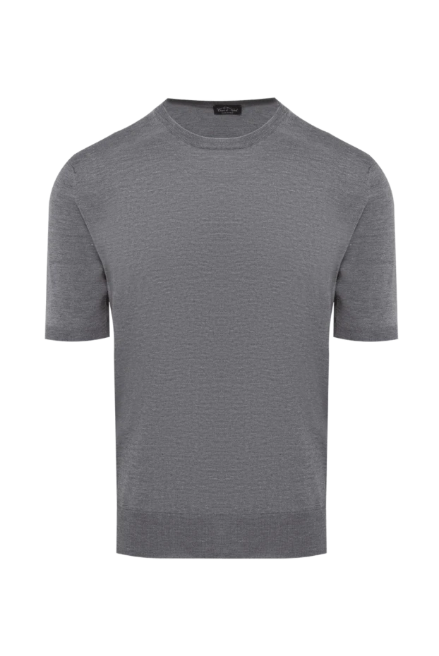 Cesare di Napoli man short sleeve jumper in silk and cotton gray for men купить с ценами и фото 153159 - photo 1