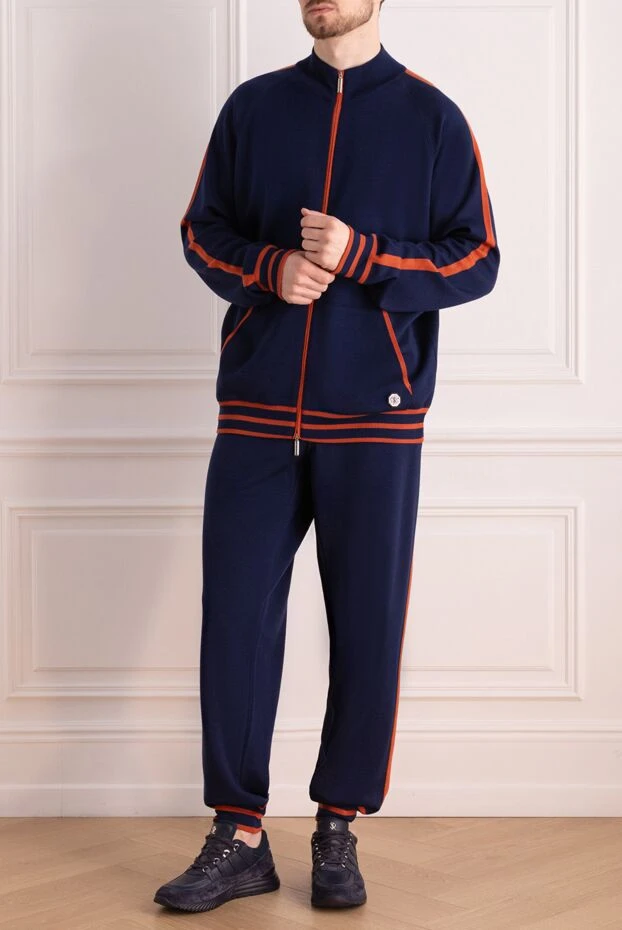 Stefano Ricci костюм спортивный мужской из шерсти и шелка синий 153163 - фото 2