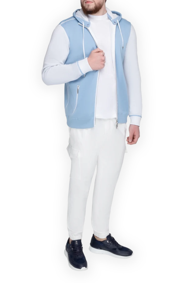 Stefano Ricci кофта спортивная из хлопка голубая мужская 153175 - photo 1