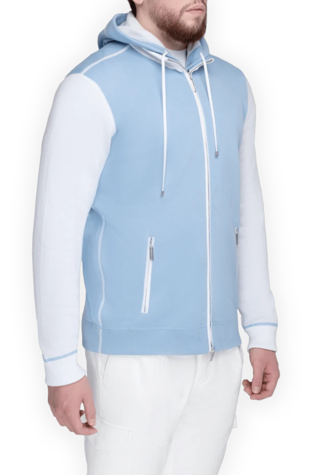 Stefano Ricci кофта спортивная из хлопка голубая мужская 153175 - photo 2