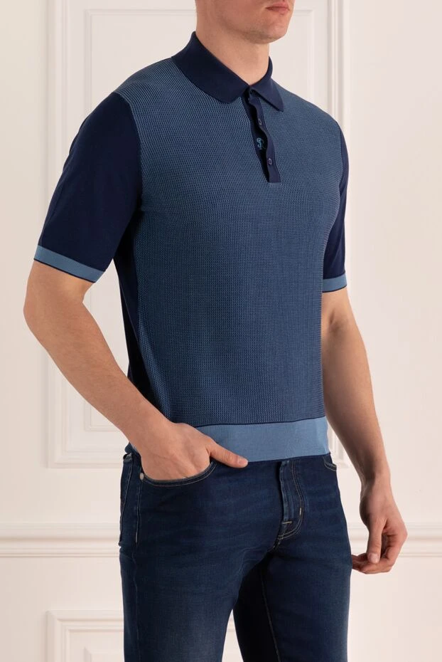 Stefano Ricci blue wool and silk polo for men 153181 - photo 3