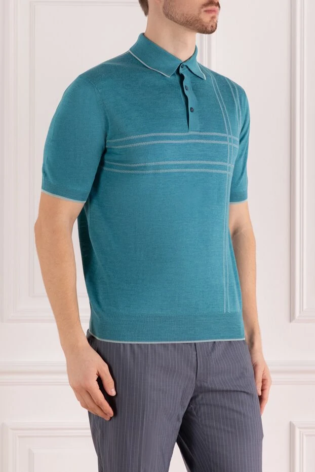 Stefano Ricci green silk and linen polo for men 153185 - photo 3