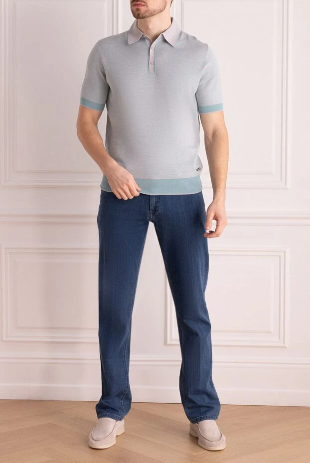 Stefano Ricci polo from silk gray for men 153192 - photo 2