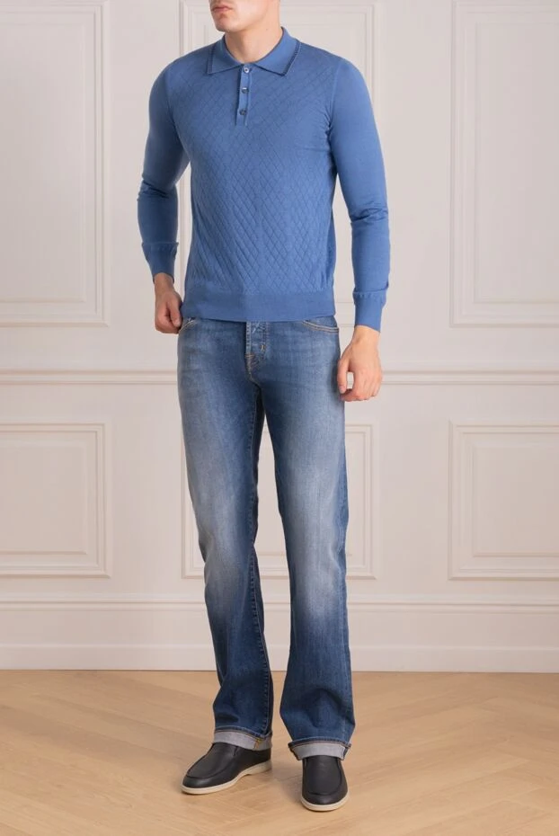 Jacob Cohen man cotton and elastomer jeans blue for men купить с ценами и фото 153253 - photo 2