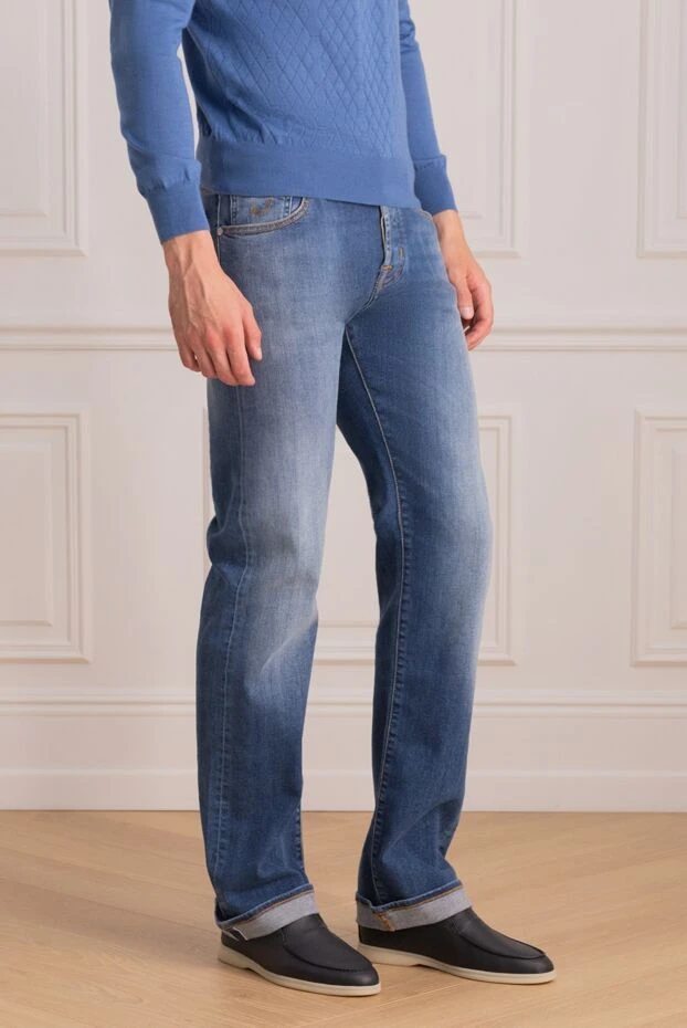 Jacob Cohen джинсы классического кроя с синим выстиранным эффектом и светлыми акцентами

 153253 - фото 3