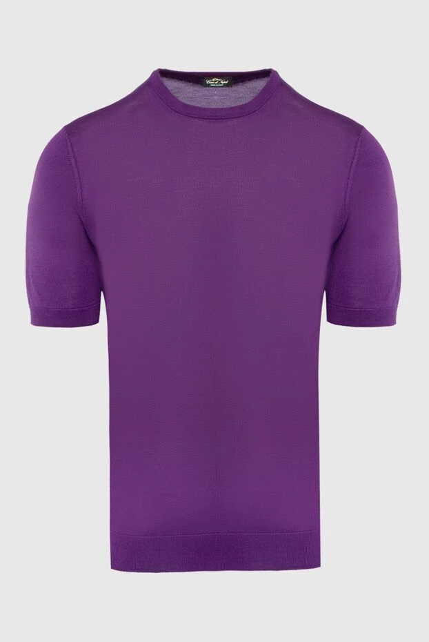 Cesare di Napoli man silk short sleeve jumper purple for men купить с ценами и фото 153299 - photo 1