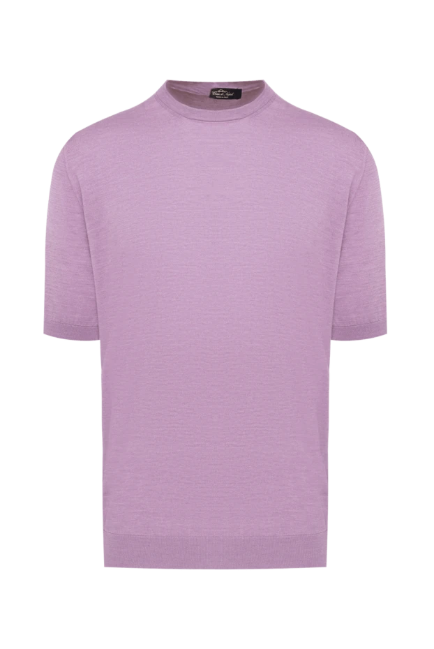 Cesare di Napoli man short sleeve jumper in cotton and silk purple for men купить с ценами и фото 153300 - photo 1