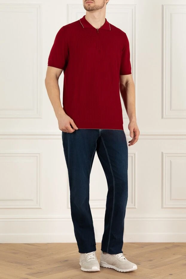 Svevo man cotton polo burgundy for men купить с ценами и фото 153345 - photo 2