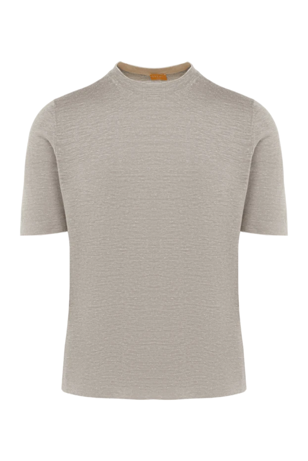 Svevo man short sleeve jumper in silk and linen gray for men купить с ценами и фото 153349 - photo 1