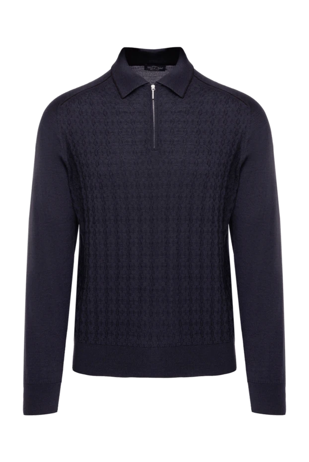 Cesare di Napoli man long sleeve polo in silk and cashmere black for men купить с ценами и фото 153412 - photo 1