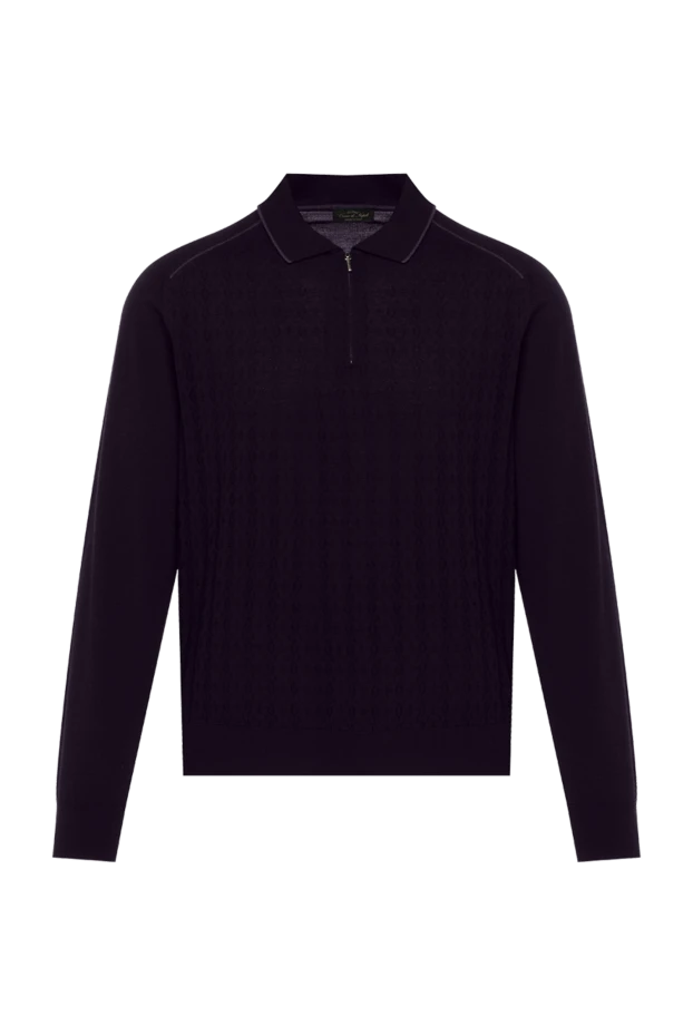 Cesare di Napoli man long sleeve polo in silk and cashmere violet for men купить с ценами и фото 153413 - photo 1