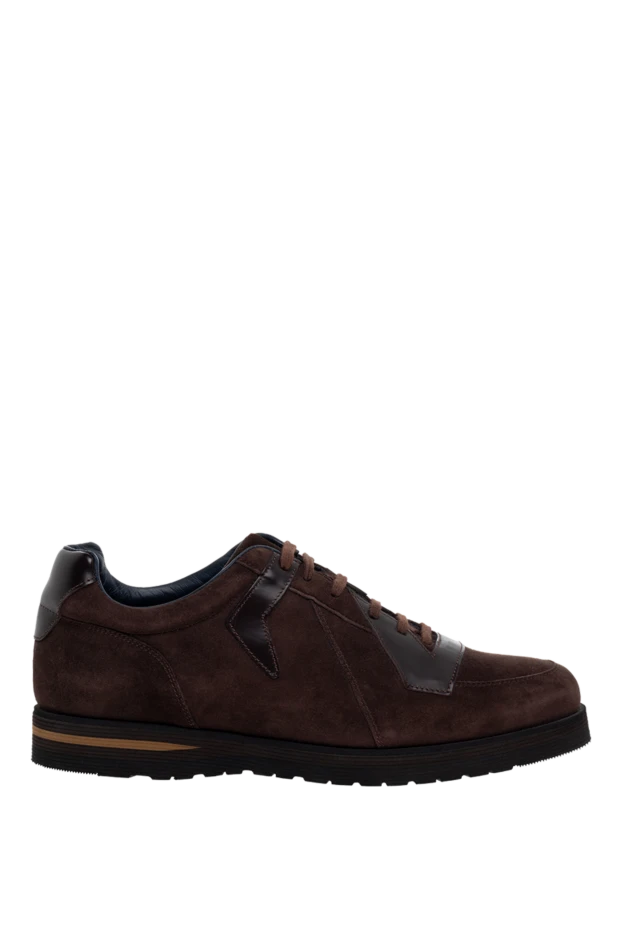 Zilli man brown leather and suede sneakers for men купить с ценами и фото 153451 - photo 1