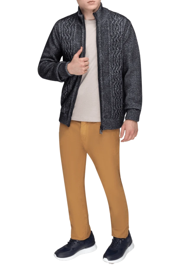 Zilli man men's cardigan made of cashmere, silk and polyamide gray купить с ценами и фото 153473 - photo 2