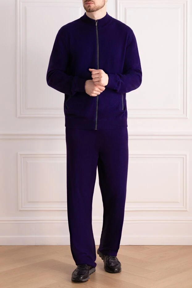 Zilli man men's cashmere sports suit, blue купить с ценами и фото 153474 - photo 2