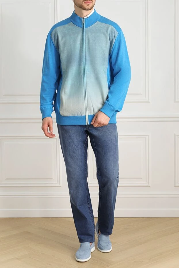 Zilli man men's cardigan made of cotton and silk blue купить с ценами и фото 153475 - photo 2