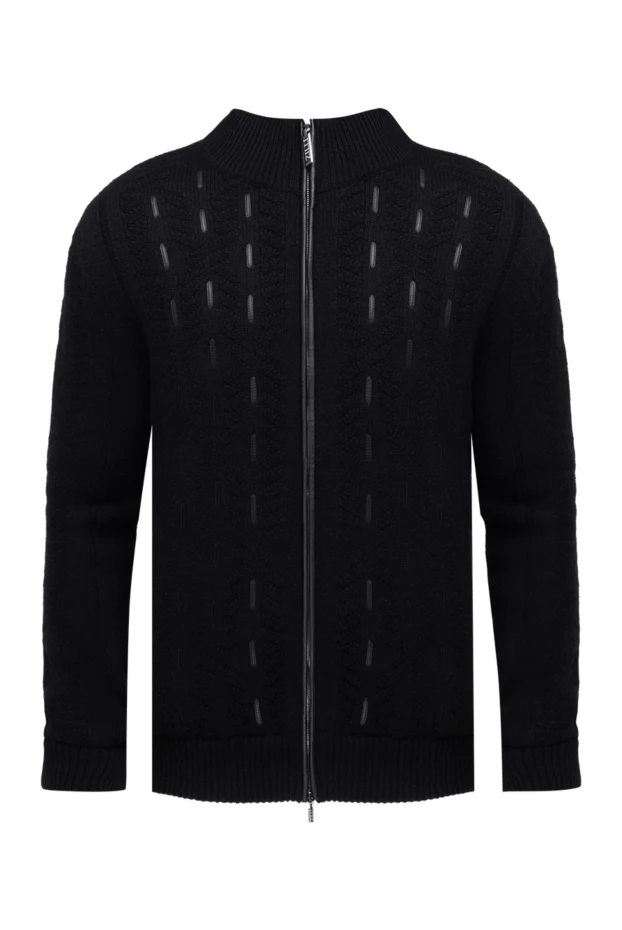 Zilli man men's cardigan made of cashmere, silk and natural fur, black купить с ценами и фото 153476 - photo 1