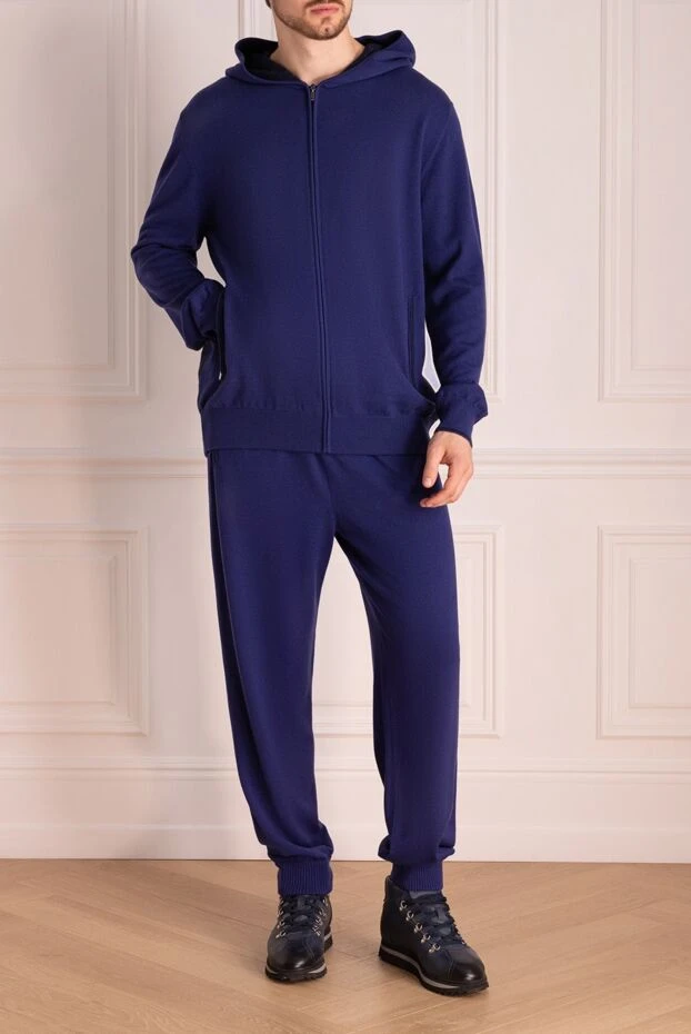 Zilli man men's cashmere sports suit, blue купить с ценами и фото 153479 - photo 2