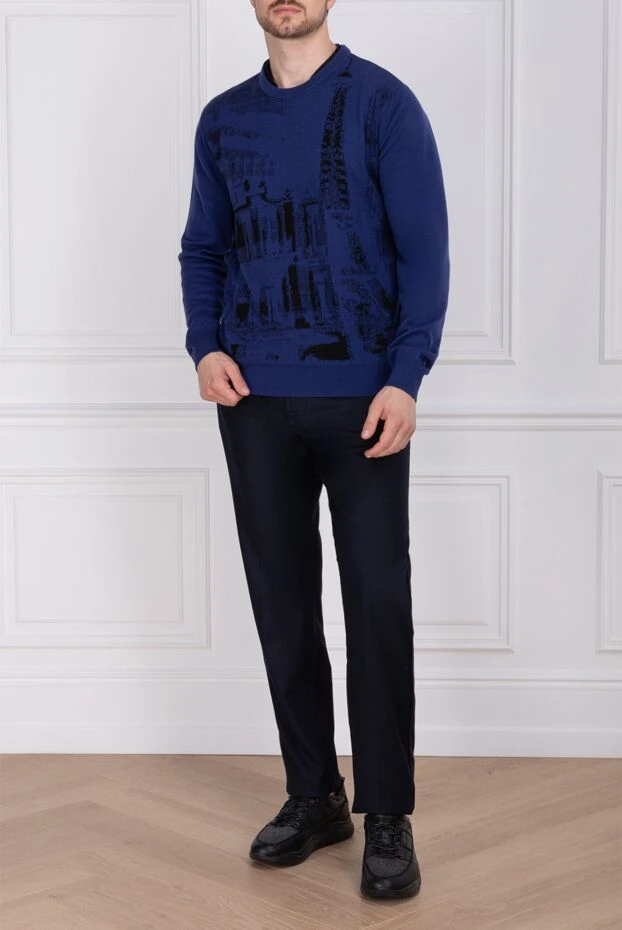 Zilli man cashmere jumper blue for men купить с ценами и фото 153497 - photo 2