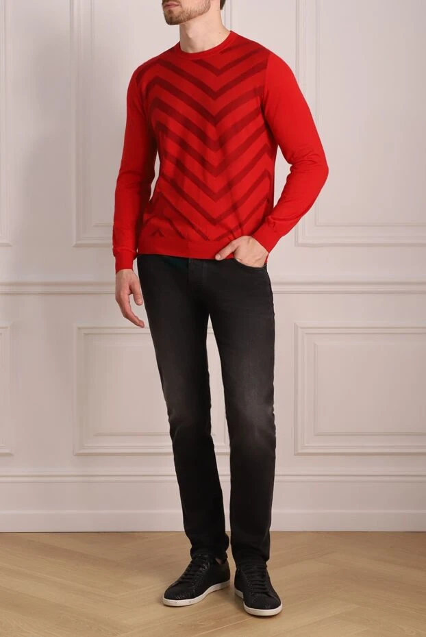 Zilli man red cashmere and silk jumper for men купить с ценами и фото 153507 - photo 2