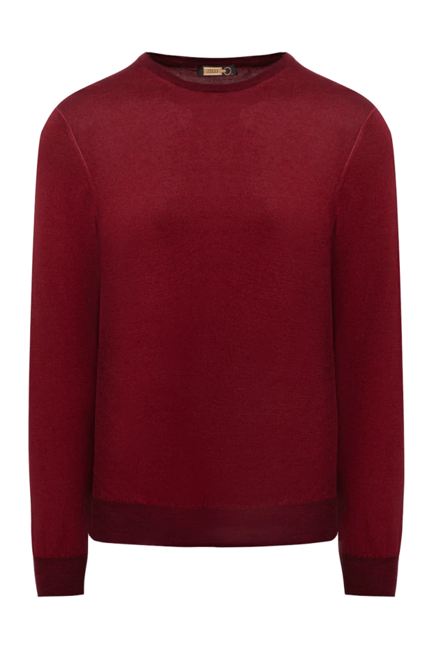 Zilli man cashmere and silk jumper burgundy for men купить с ценами и фото 153508 - photo 1